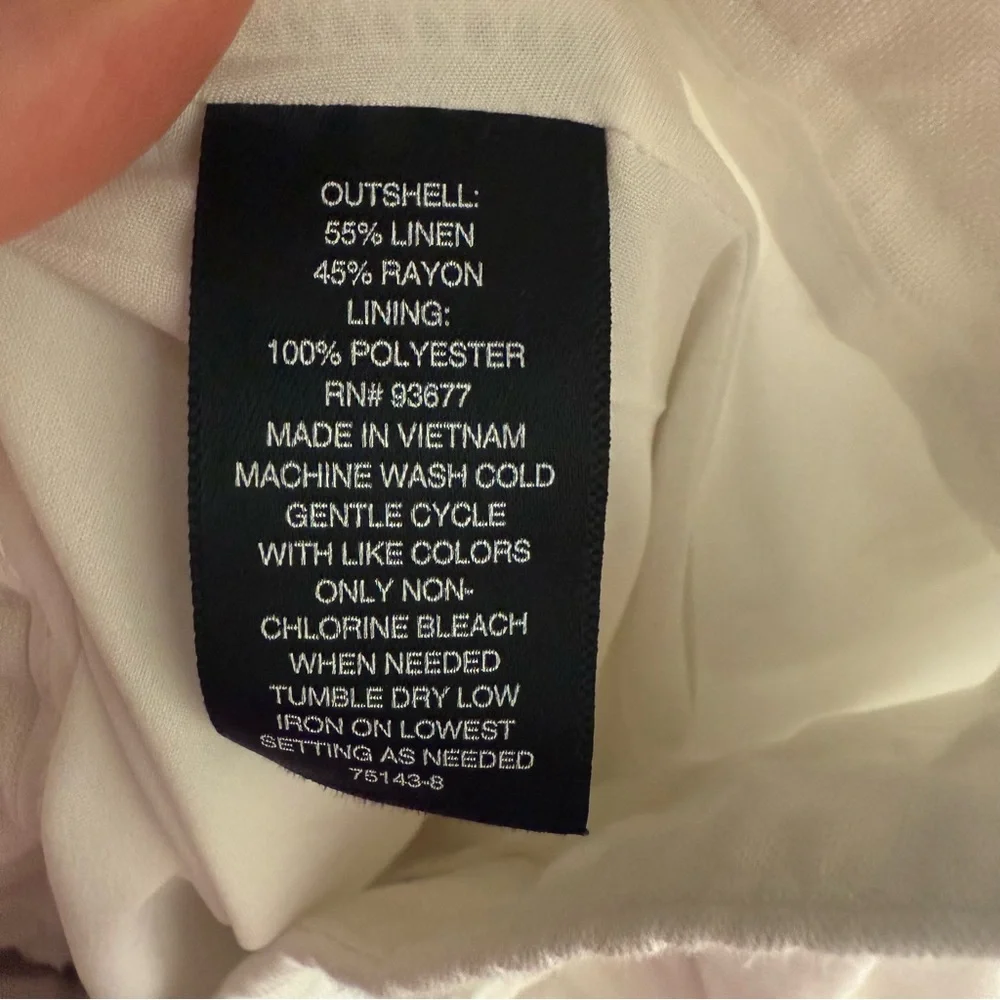 Womens Linen Wide Leg Pants XL White Minimalist Cropped‎ Breathable Coastal - Picture 13 of 13